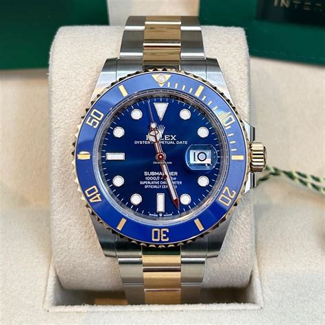 rolex submariner bicolor blau|rolex submariner list price 2022.